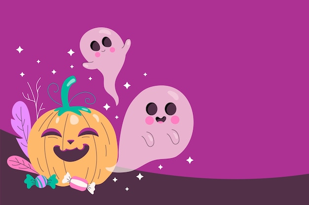 Vettore gratuito sfondo piatto per la celebrazione di halloween