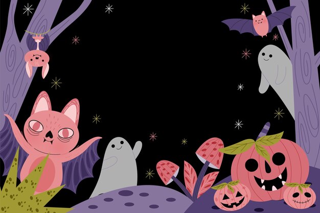 Flat background for halloween celebration