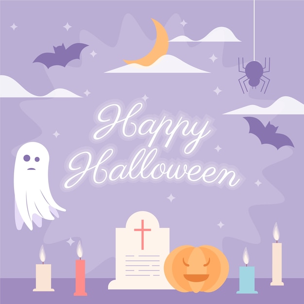 Free vector flat background for halloween celebration