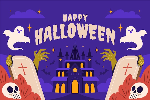 Sfondo piatto per la celebrazione di halloween