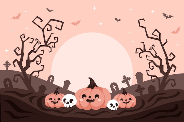 Vettore gratuito sfondo piatto per la celebrazione di halloween