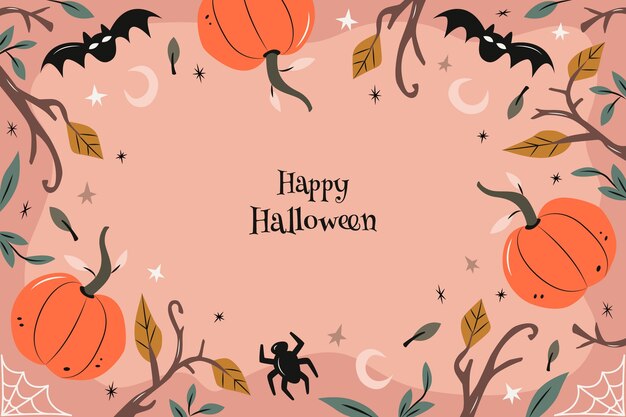 Flat background for halloween celebration