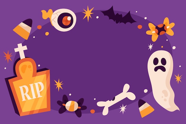 Flat background for halloween celebration