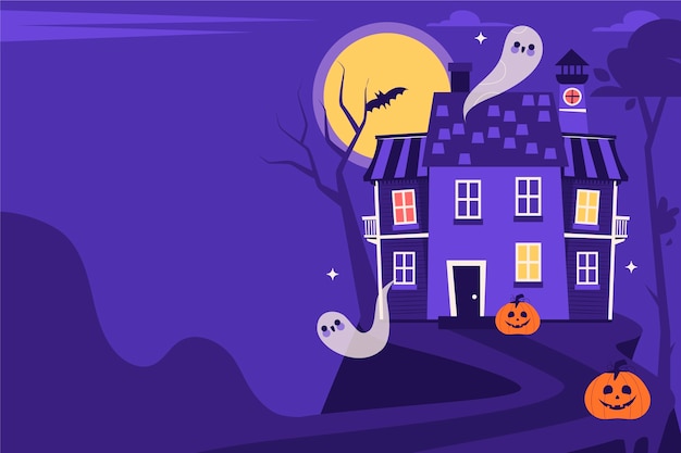 Free vector flat background for halloween season celebration