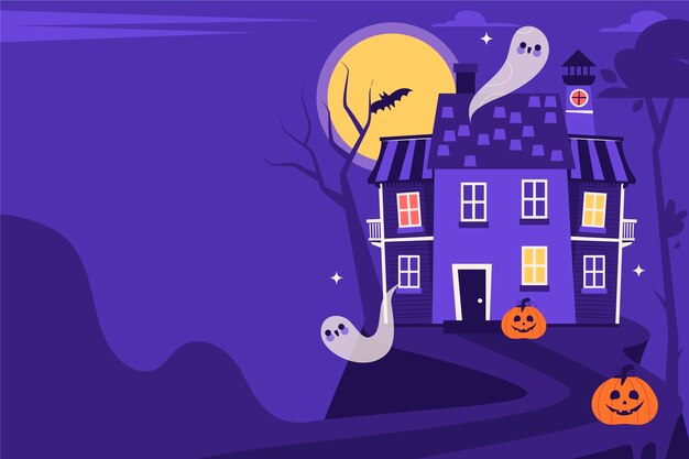 Flat background for halloween season celebration