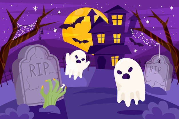 Flat background for halloween season