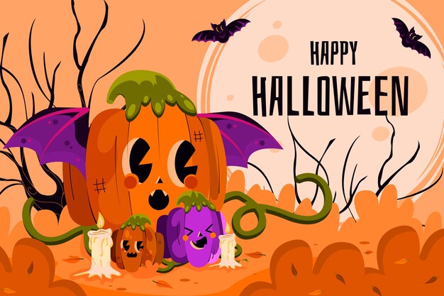 Flat background for halloween season