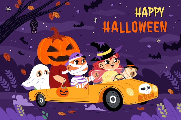 Free vector flat background for halloween season