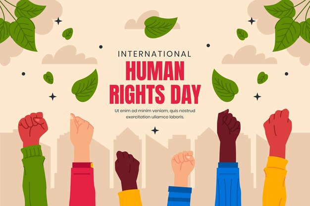 Flat background for human rights day celebration