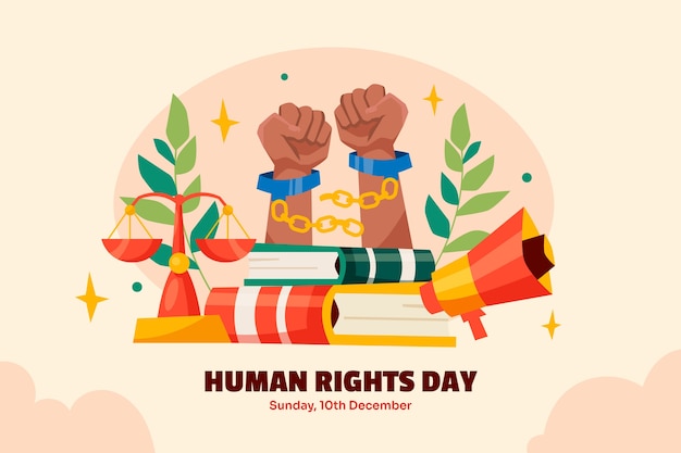 Free vector flat background for human rights day celebration