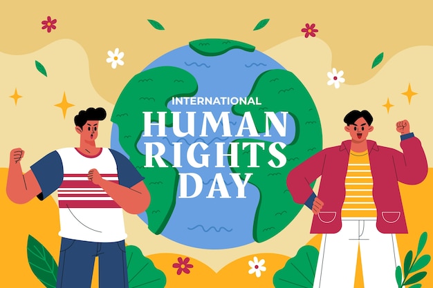 Free vector flat background for human rights day celebration