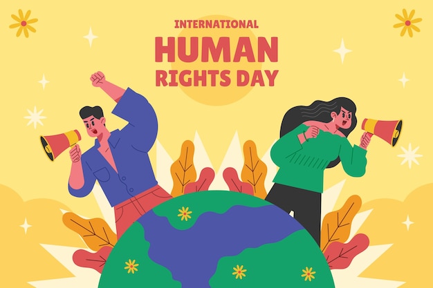 Free vector flat background for human rights day celebration