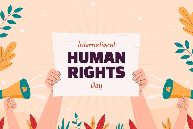 Free vector flat background for human rights day