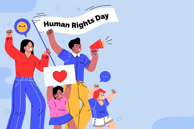 Плоский фон для Дня прав человека