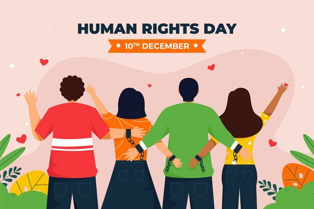 Плоский фон для Дня прав человека