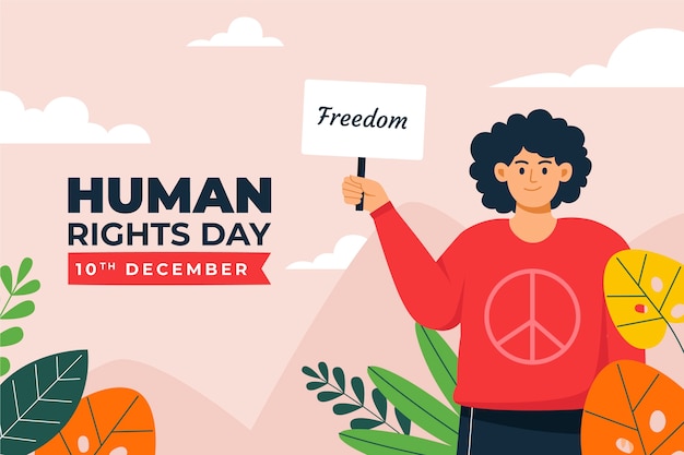 Flat background for human rights day