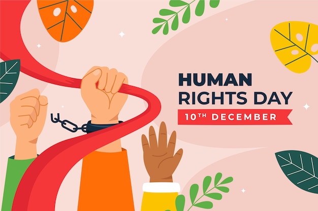 Flat background for human rights day