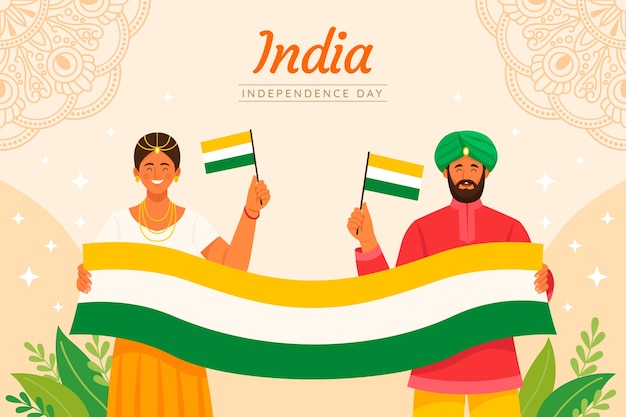 Free vector flat background for india independence day celebration