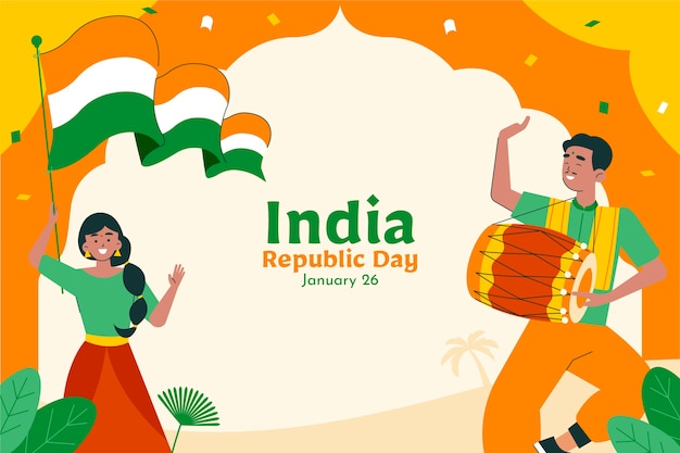 Free vector flat background for indian republic day celebration