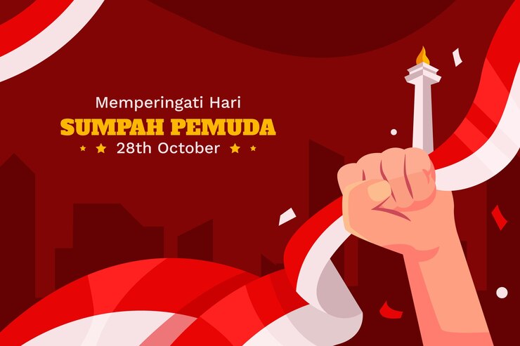 Free Vector flat background for indonesian sumpah pemuda