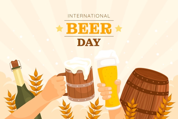 Free vector flat background for international beer day celebration