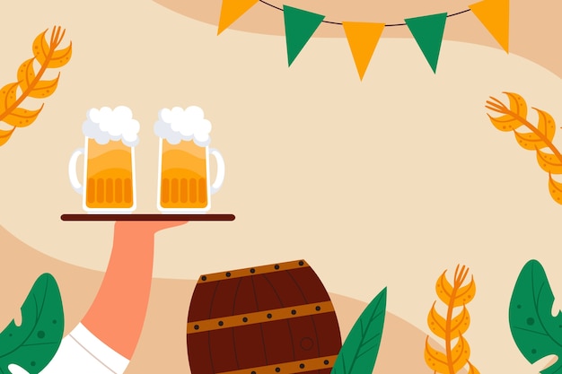 Free vector flat background for international beer day celebration