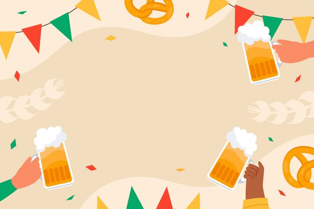 Flat background for international beer day celebration