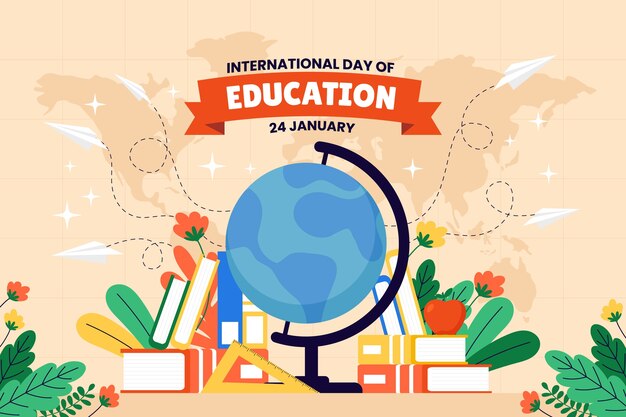 Плоский фон для Международного дня образования