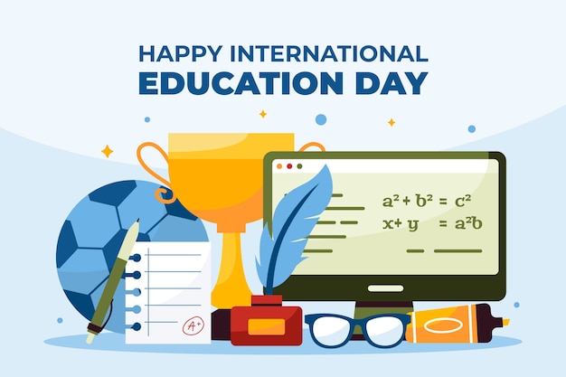 Free vector flat background for international day of education