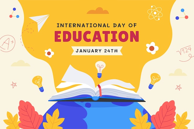 Free vector flat background for international day of education