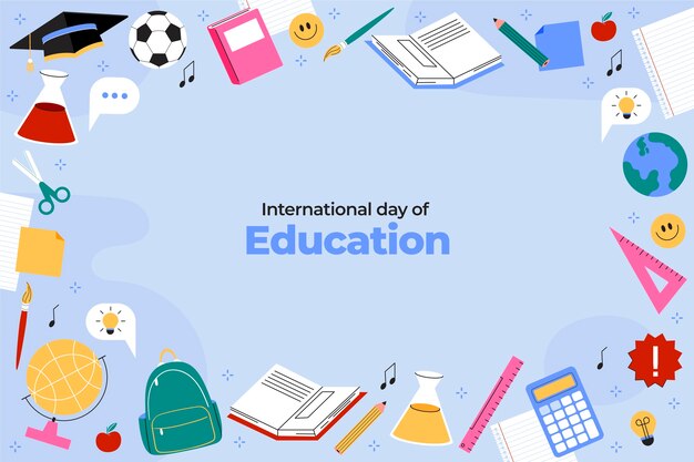 Flat background for international day of education