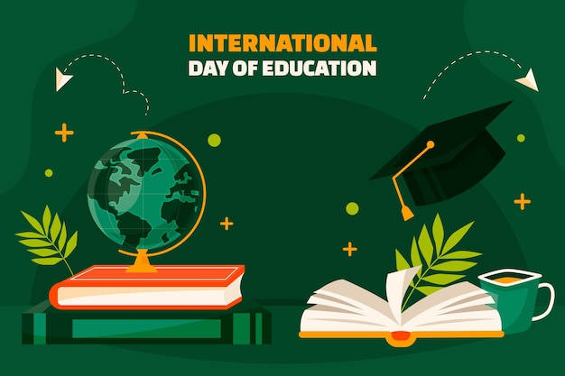 Free vector flat background for international day of education