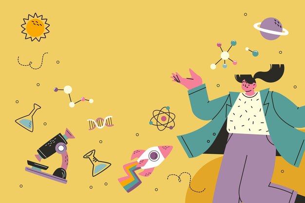 Flat background for international day of women and girls in science