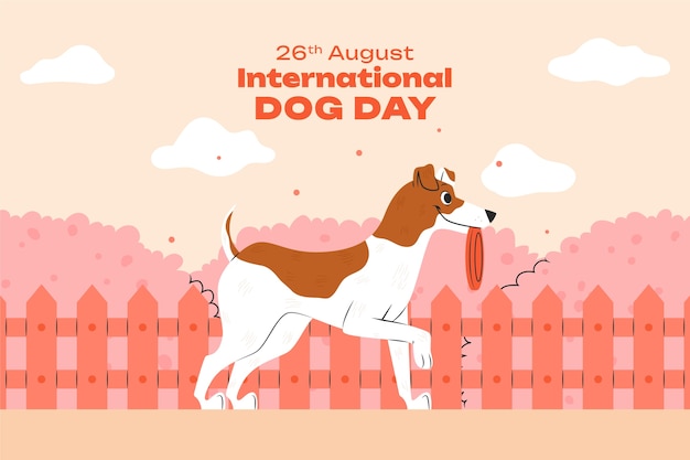 Free vector flat background for international dog day celebration