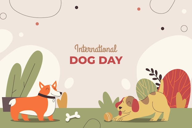 Free vector flat background for international dog day celebration