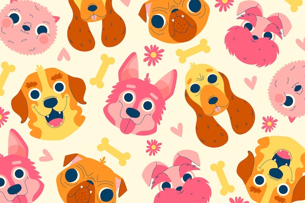 Free vector flat background for international dog day celebration