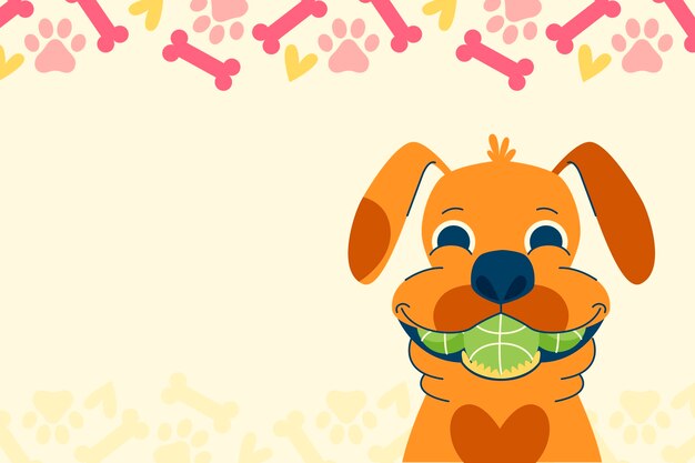 Flat background for international dog day celebration