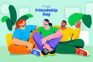 Free vector flat background for international friendship day celebration