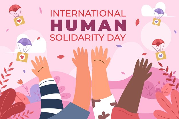 Flat background for international human solidarity day