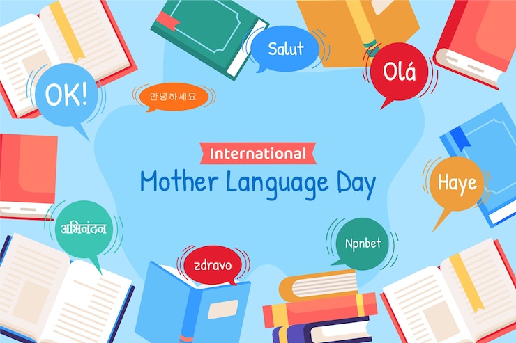 Free Vector flat background for international mother language day