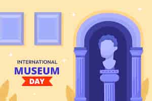 Free vector flat background for international museum day celebration