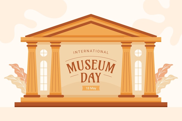 국제 박물관의 날을 위한 평평한 배경