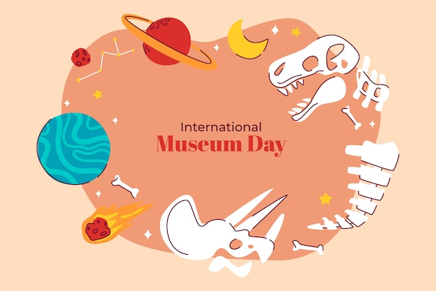 Free vector flat background for international museum day