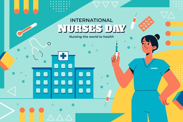 Flat background for international nurses day celebration