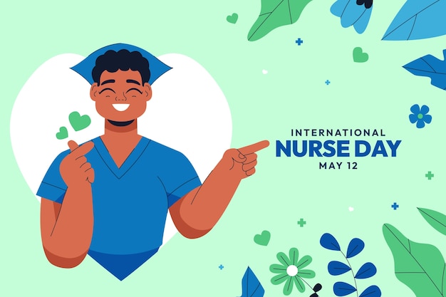 Free vector flat background for international nurses day celebration