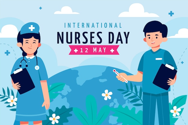 Free vector flat background for international nurses day celebration