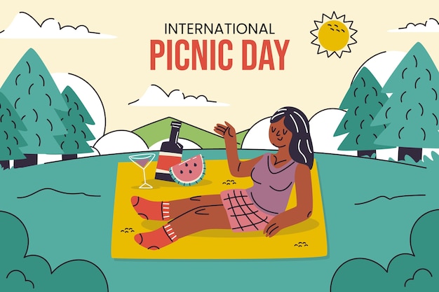 Free vector flat background for international picnic day celebration