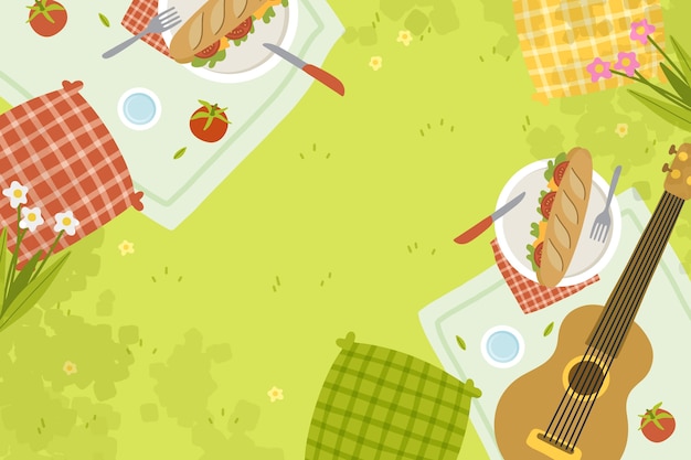 Free vector flat background for international picnic day