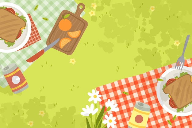 Free vector flat background for international picnic day