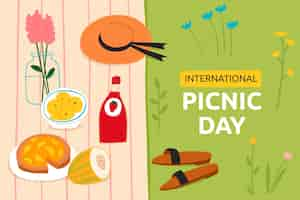 Free vector flat background for international picnic day